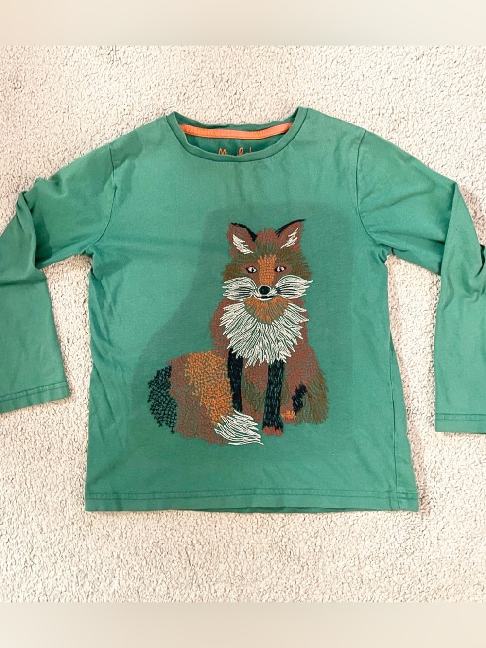 Mini Boden Superstitch Long
Sleeve Tee Fox 🦊  6-7y 122cm